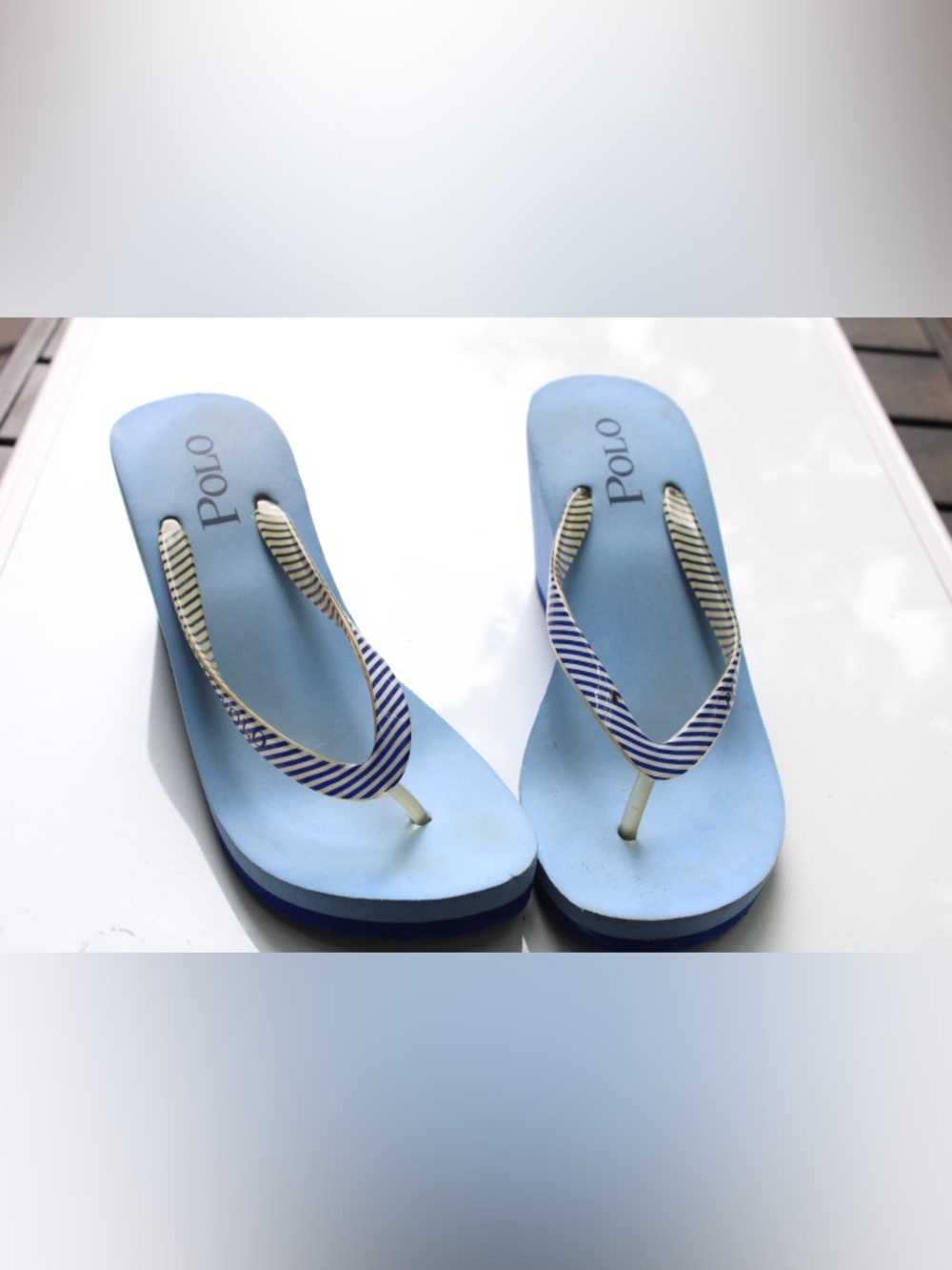 Y2K style Polo Ralph Lauren wedge flip flops - Picture 8 of 12